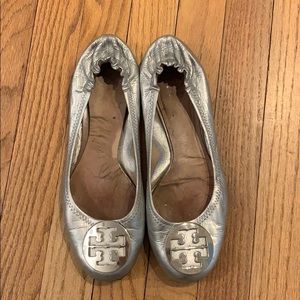 Tory Burch Reva Metallic Ballet Flat